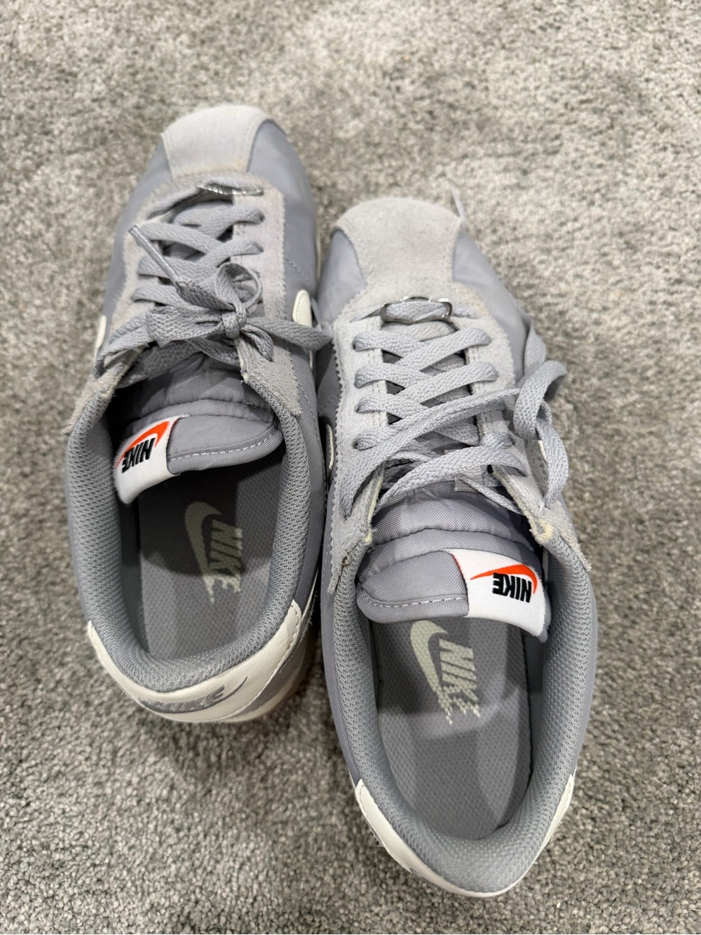 Nike Light Gray Suede & Mesh Trainers with White Accents